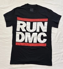 Run DMC Classic Logo Shirt Size S Jam Master Jay LL Cool J Rakim Big Daddy Kane