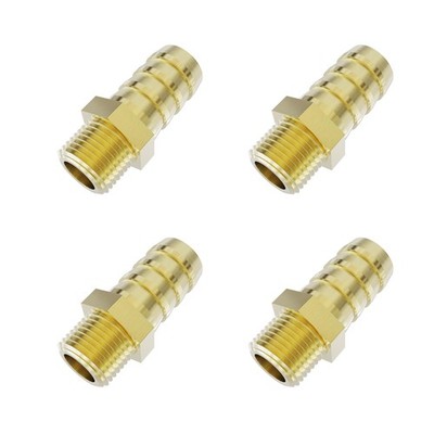 4 PCS M10-1 Male to 10mm ID Brass Hose Barb Fitting Thread Adapter Metric