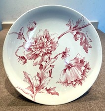 Compotier en faïence de Longwy modèle Pavot rose