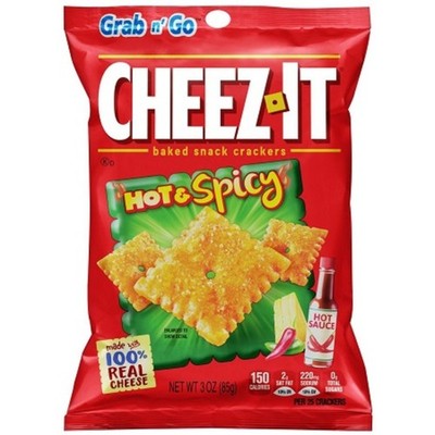 6x Cheez-It Hot & Spicy Cheddar Baked Snack Crackers Cheese Chips Bulk New 3oz