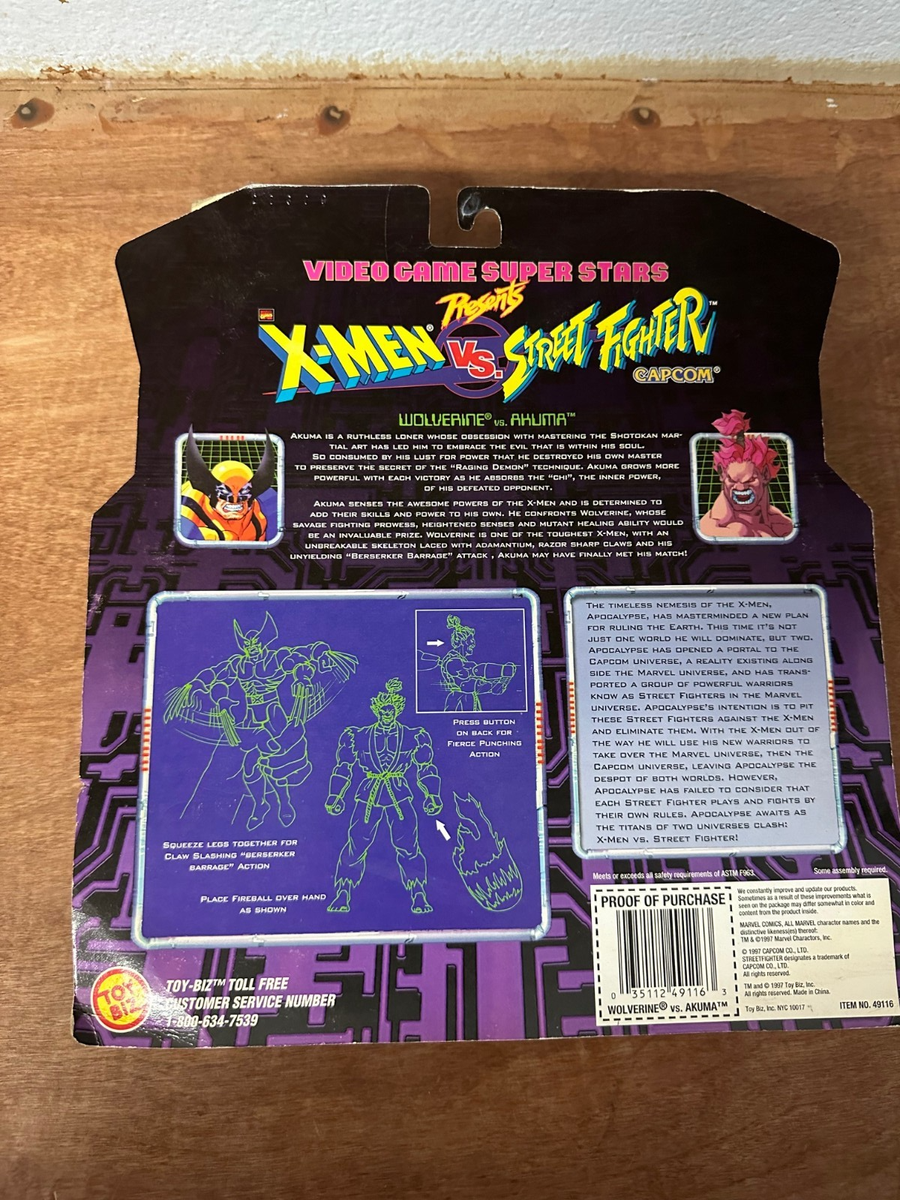 Xmen Vs Street Fighter Figures Wolverine Vs Akuma Toybiz 1997