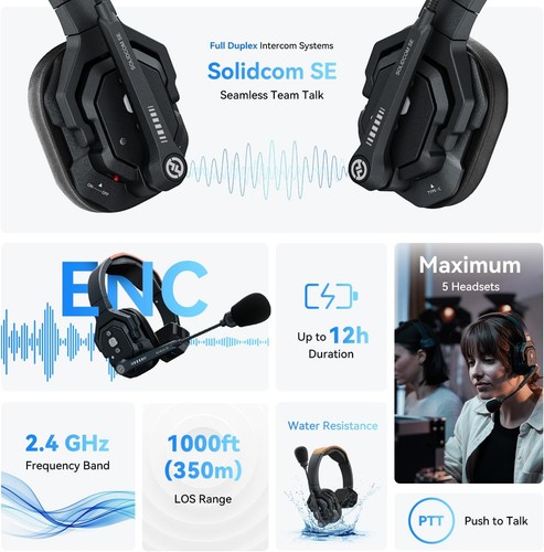 Hollyland Solidcom SE Full Duplex 2-Users Wireless Intercom Headset System - Afbeelding 9 van 9