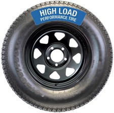 Trailer Tire Rim Assembly St20575d15 15 Inch Lrc 5 Lug Black Wheel