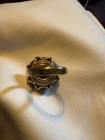 14k Italian Yellow Gold Amethyst Onyx Ring With Weight 5.3g Size 8 SCRAP or Wear — photo 9