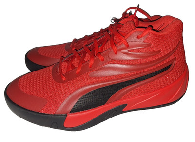 Puma Court Pro Basketball Sneakers Mens 8.5 Red Black Trim Shoes 310829-02 new