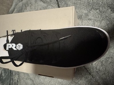 Timberland PRO Black White Lace Up Low Top Soft Toe Men's Athletic Sneakers