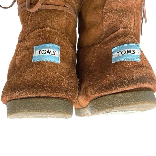 TOMS Nepal Leather Wrap Tie Chukka Moccasin Sherpa Lined Boots Boho Womens 9.5 - Picture 7 of 11
