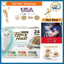 Purina Seafood Classic Pate Cat Food Variety Pack Grain Free 24 Cans