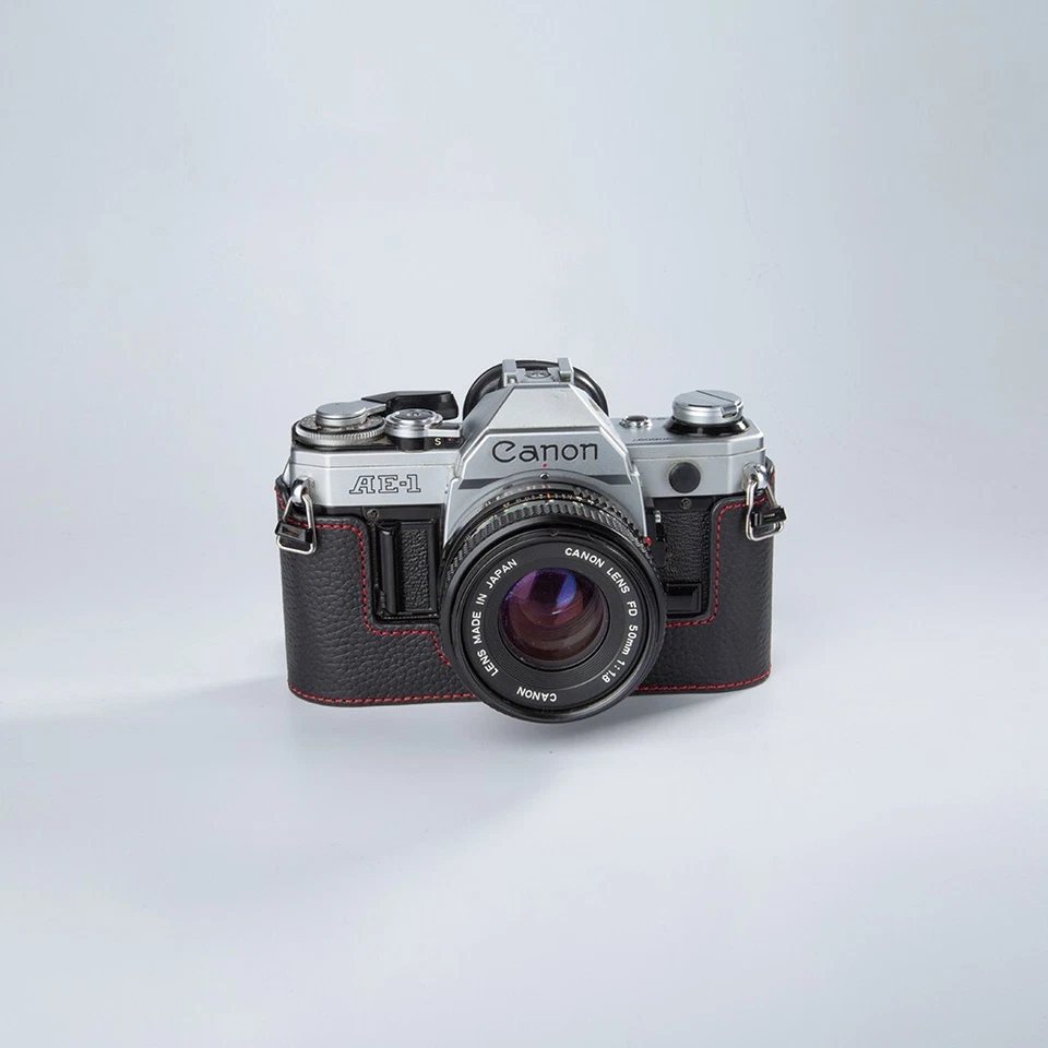 Funda bolsa de cuero real hecha a mano para Canon AE-1 AE-1P A-1 Foto 4 de 4