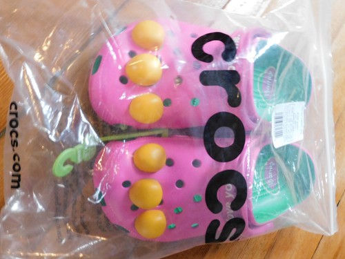 Crocs Unisex Shoes Barney Dinosaur sandals slipon shoes Mens 5 womens 7 youth