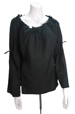 Leonardo Carbone Mittelalter LARP Langarm Bluse Vera schwarz
