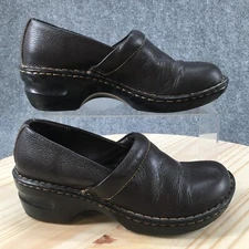 Sonoma Shoes Womens 8 M Daria Clog Brown Leather Slip On Casual Low Top 73277