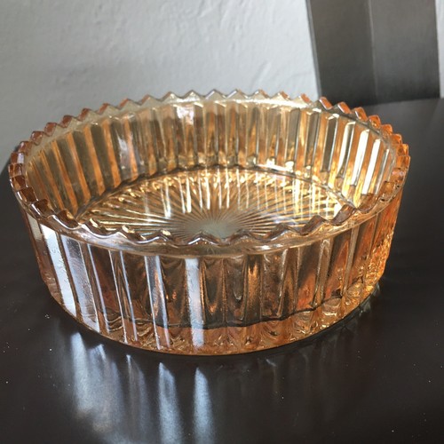 Vintage Florigold Lustre / Carnival Glass Covered Dish Rose Iridescent Candy - Picture 4 of 11