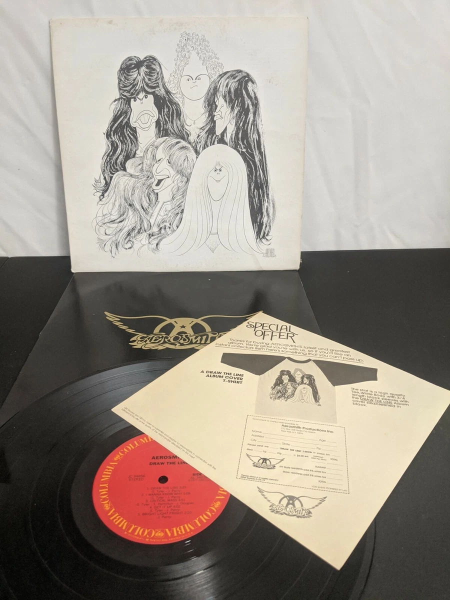 VTG AEROSMITH - Draw the Line Vinyl - LP 1977 1st US Press Columbia (JC-34856)