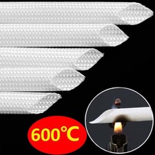 1mm-50mm White Braided Fiberglass Sleeving 600 C High Temperature Resistant Tube