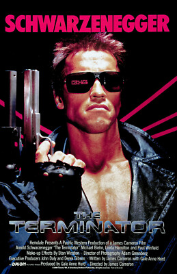 AA5450 The Terminator Film By James Cameron 1984 Black Movie Poster 11x17