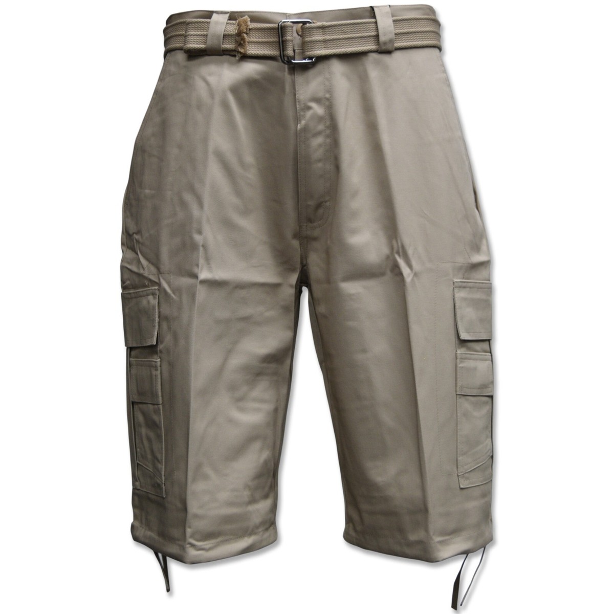 Men Solid and Camouflage Belted Cargo Shorts Cotton Twill Size 32