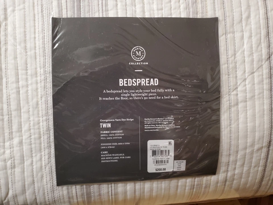 Colcha Martha Stewart Collection Georgetown, doble gris Foto 2 de 4