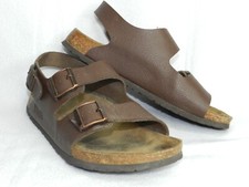 Birkenstock Milano Mens 43/10 Brown Leather Slingback Sandals Adjustable Straps