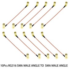 10X SMA male Right Angle to SMA male 90  Lot RF coax Pigtail coaxial cable RG316