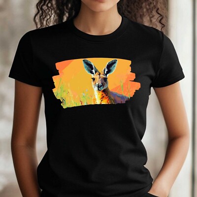 Frauen T-Shirt Känguru Motiv Baumwolle Größe S bis 3XL