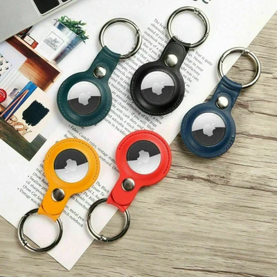 Für Apple AirTag Schutz Hülle Anhänger Case PU Leder Schlüsselanhänger Cover - Bild 1 von 4