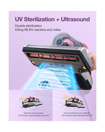 Jimmy Mattress Vacuum Cleaner, Bed Vacuum Cleaner with UV-C Light & Ultrasoni... - Picture 3 of 6
