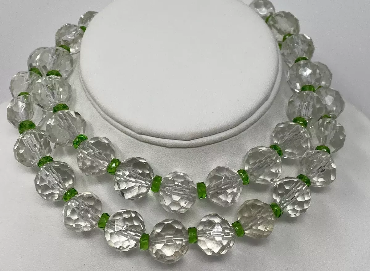 Antique Arts and Crafts Rock Crystal Beaded Necklace | Gadelles Vintage