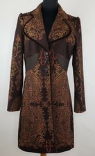 Gorgeous Etro Milano Brown Orange Gold Paisley Jacquard Jacket Coat
