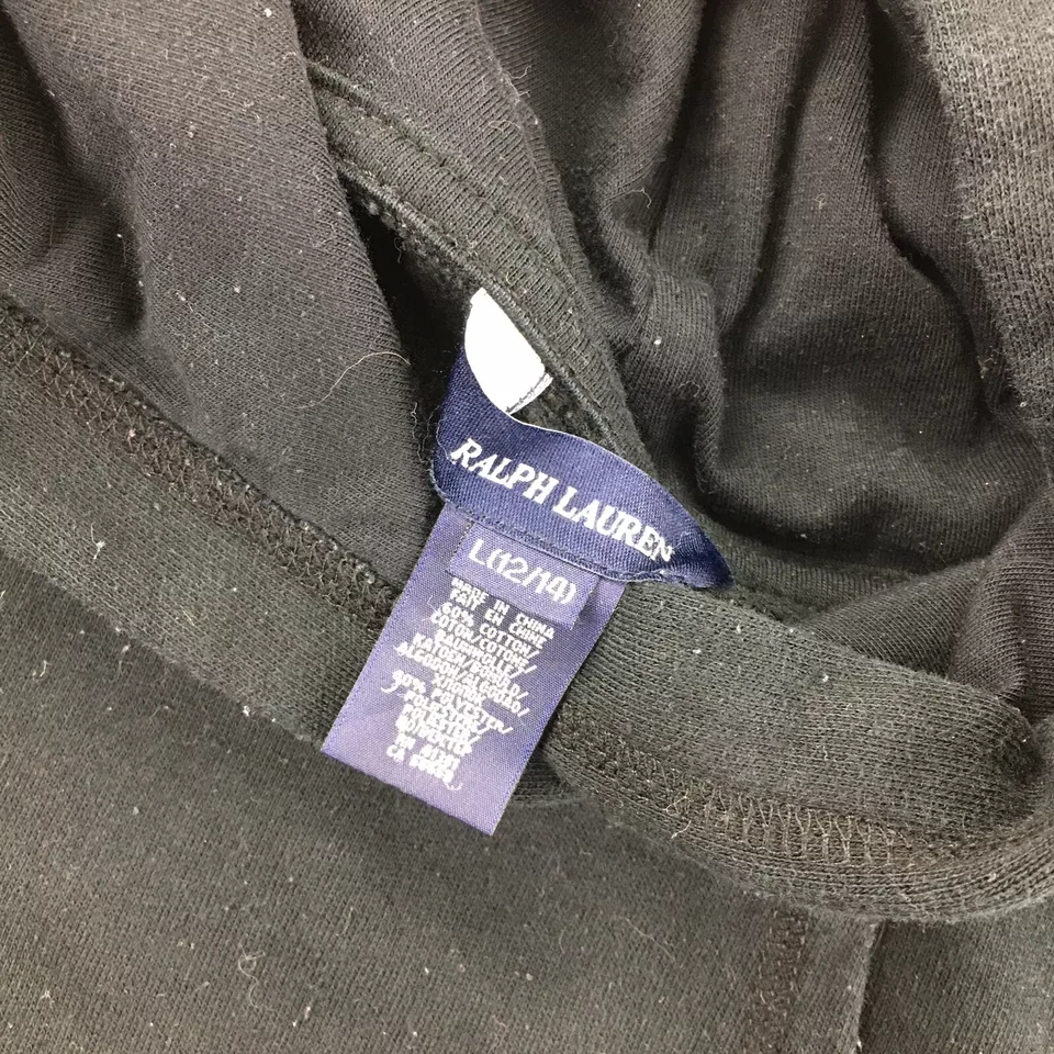 Ralph Lauren Sudadera con Capucha Niñas Jóvenes Grande Negro Bordado Rojo Poni   Foto 2 de 4