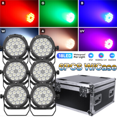 270W Waterproof RGBWA UV 18LED Par Light Stage Lighting DMX Party Light w/Case