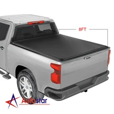 8FT Roll Up Truck Bed Tonneau Cover For 1988-2007 Chevy Silverado GMC Sierra