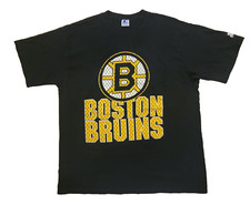 Vtg Boston Bruins Men Tshirt XLarge Starter USA Sin Stitch Hockey NHL Black FLAW