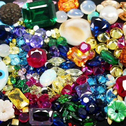 Certified Natural Diamond MOGOK Ruby Emerald Sapphire Turquoise Amethyst 128 Pcs - Picture 2 of 7