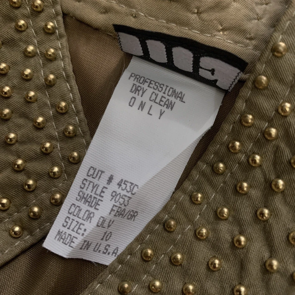 Mono vintage IIF para mujer talla 10 verde oliva con tachuelas traje de una pieza LEER Foto 4 de 4