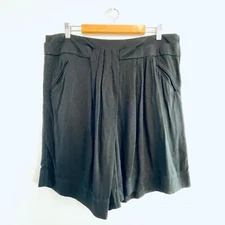 MA Dainty Size 16 XL Black Jacquard Effect Fabric Draped Caroline Shorts 