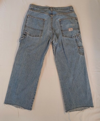 Mens Signature Levi Strauss Carpenter Blue Jean Pants Size 34x30 Cutoffs 34x27 - Picture 3 of 10