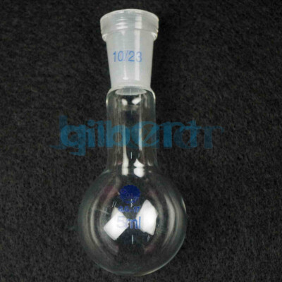 5ml 10# Joint Socket Borosilicate Glass Flask Round Bottom Single Short Neck Lab