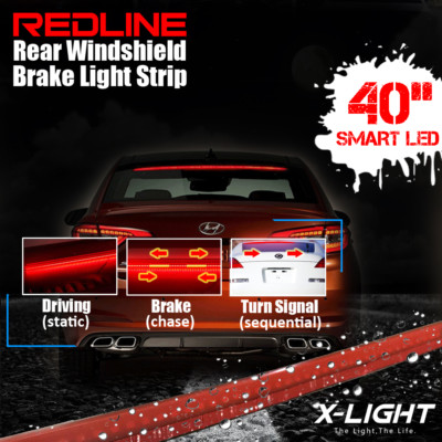 1x Red LED Rear Windshield High Mount 3rd 4th Brake Tail Sequential Strip Lights