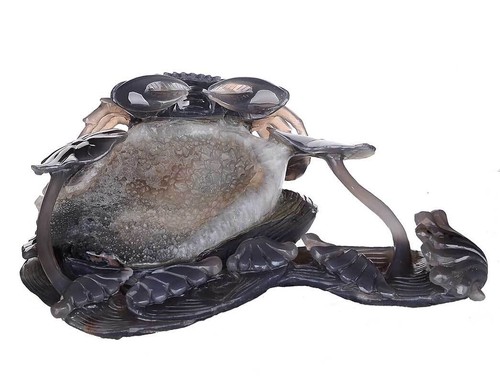 6.73" Natural Geode Agate Crab Carving Hand-carved Crafts, #AN36 - Picture 2 of 9