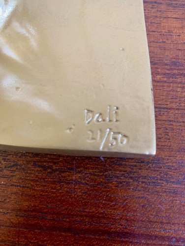 Alice in Wonderland Bronze Sculpture Salvador Dali Signed Gold Color Patina Rare - Picture 5 of 12