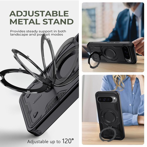 For Google Pixel 9a/9 10 Pro XL Hard Case with Bracket Shockproof Magnetic Cover - 第 81/97 張圖片