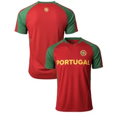 Just 4 Kicks Portugal Soccer Jersey Maroon Green Country Flag Fan Shirt YS-XL