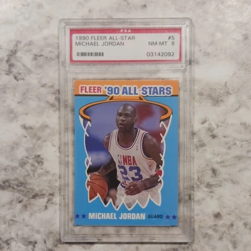 Fleer 1990-91 Michael Jordan #5 PSA 8 All-Stars Insert NBA Basketball Card