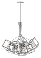 Fredrick Ramond FR42445 Nickel Ensemble 9-Light 36"W Abstract Chandelier