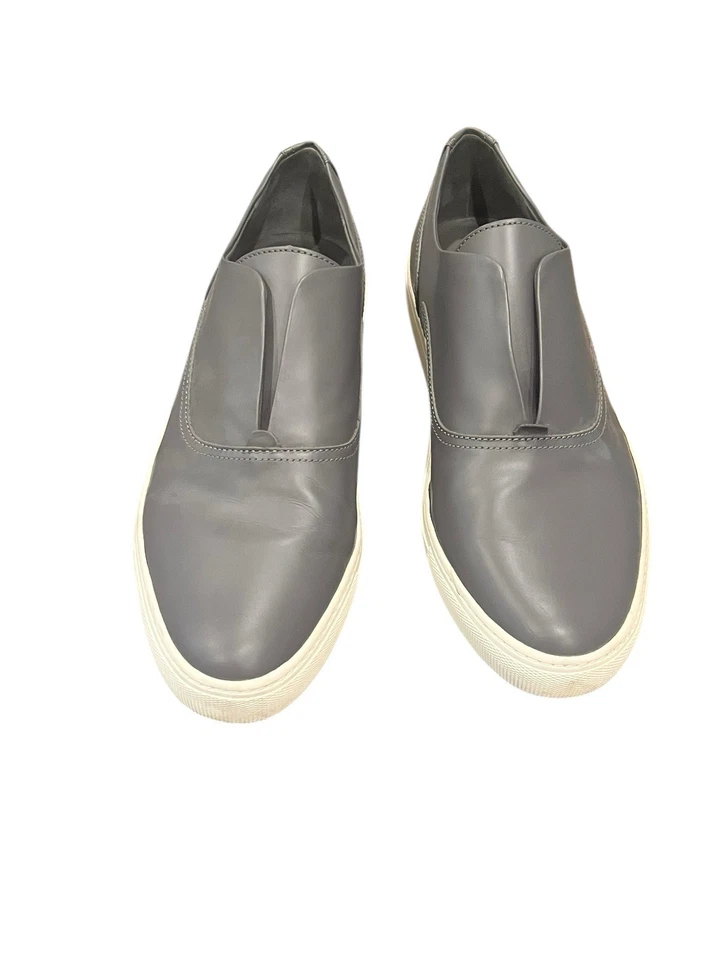 Women's VINCE $295 Grey Nelson Leather Slip-on Sneakers Laceless Oxford Skate 10 - Image 2 of 4