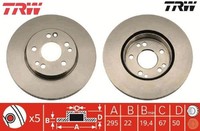 2X Bremsscheibe Trw DF1598 2 Bremsscheiben Vorderachse Vorne FüR Mercedes-Benz