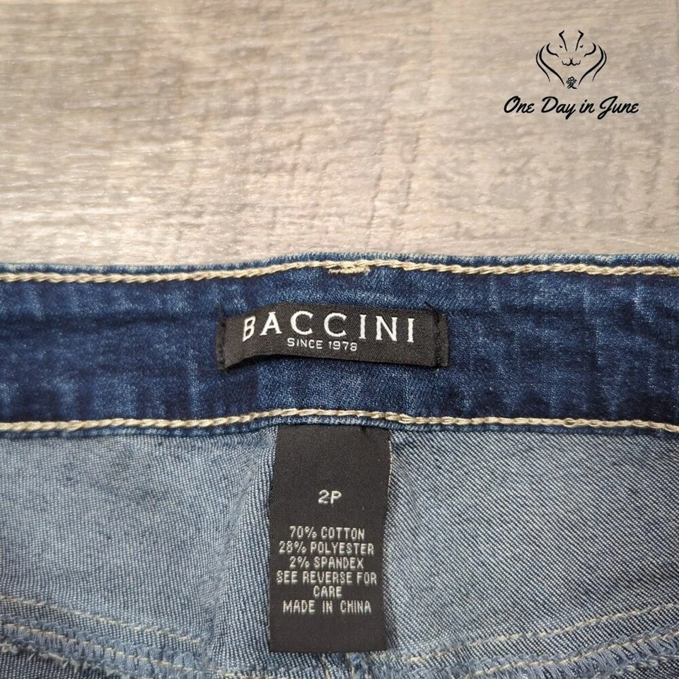 Pantalones de mezclilla recortados a lunares Baccini Petite talla 2P Foto 2 de 4