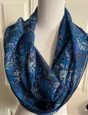 Infinity Scarf Multi-Blues Design Lightweight-Unbranded