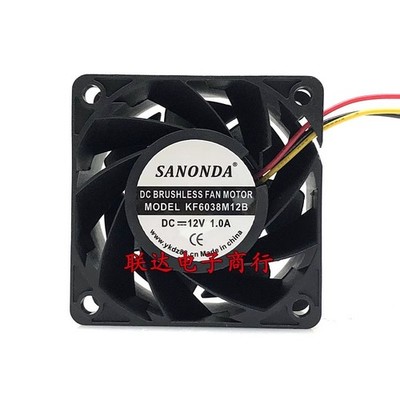 SANONDA KF6038M12B DC12V 1.0A 6038 6CM 3-wire cooling fan *cm